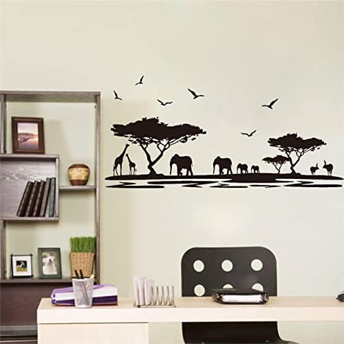 Rtyuihn Safari naljepnice za životinje za dječju sobu Slon Giraffe Leteći ukras za ptice Dekoracija stabla appique