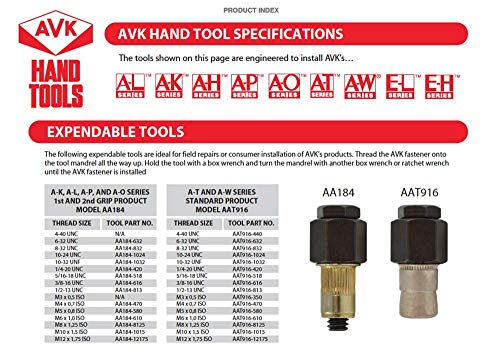 AVK industrijski Aa181-1024 proširiv alat, Veličina navoja 10-24, Crna