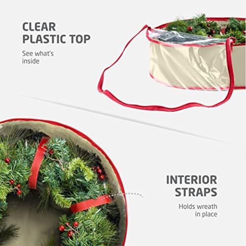 Zober 2-pakovanje božićne vijenac za skladištenje Clear Top 30-inčni, prozračan netkani materijal - dvostruki