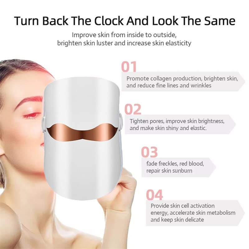 WEERSHUN električna maska za masažu lica 3 nijanse LED Photon Therapy Skin Rejuvenation Anti-Aging