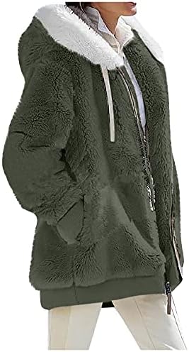 Kaputi i jakne za žene, jakna s dugim rukavima Ženska zimska s kapuljačom HOLL Soft Loared Monch Jacket duksevi zatvarači natečene solidne boje kaputa za žene vojska zelena