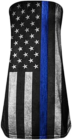 Ženski zastava bez kaiševe zastepene američke zastave Tiskana cijev 4. jula Ležerne prilike bez rukava Bluze Ljetni tenkovi