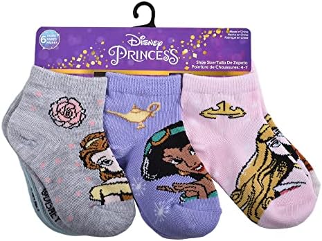 Disney Princess Baby Girls 6-pakovanja četvrti čarape, blijedo sivo Heather, 2-4T SAD