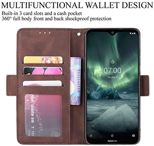 HualuBro Nokia 7.2 Case, Nokia 6.2 Case, Magnetic full Body Protection Shockproof Flip Leather Wallet Case Cover with Card Slot Holder for Nokia 7.2 / Nokia 6.2 Phone Case
