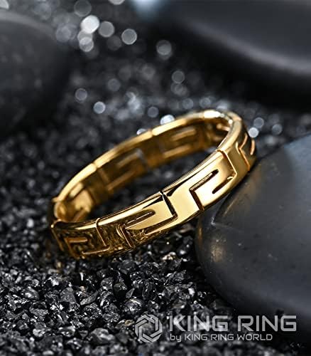 King Ring 4mm grčki prsten – Viking Nerđajući čelik za muškarce & amp; ženski prsten-Burme za njega & amp; nju - zaručnički par prstenovi – svakodnevni elegantni prsten