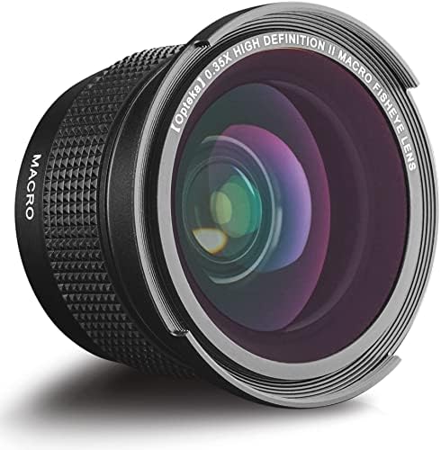 Opteka .35x HD Super širokougaoni panoramski makro Fisheye objektiv za Nikon D5, D4, Df, D850, D810, D750, D610, D500, D7500, D7200, D5600, D5500, D5300, D3500, D3400, D3300 digitalne SLR kamere
