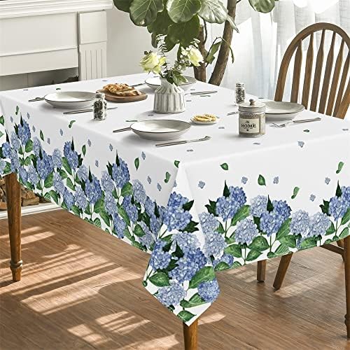 Horaldaily Proljetni ljetni stolnjak 60x84 inča, Uskršnja akvarelna hortenzija cvjetna Navlaka za cvjetni stol za večeru za zabavu
