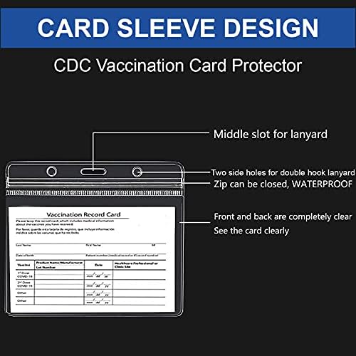 Generički zaštitnik CDC kartice za vakcinaciju od 5 pakovanja 4x3 inča-rekord imunizacije plastičnih rukava i držač kartice za vakcinu - vodootporan i otporan na habanje sa patentnim zatvaračem koji se može ponovo zatvoriti