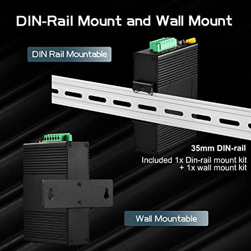 Binardat 5 Port DIN Rail Industrial Ethernet prekidač, 4 porta i 1 uzdižuća 10 / 100Mbps, zidni nosač bez oblika, sa jednim napajanjem