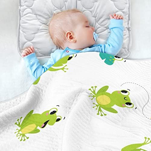 Swaddle pokrivač žaba smiješena skakanjem pamučnog pokrivača za dojenčad, primanje pokrivača,