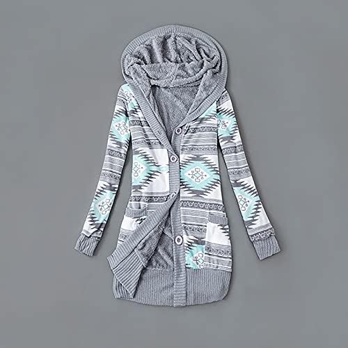 Vodmxygg Ženska pulover meka udobna prevelika ugodna na otvorenom džepom kapuljača prugastim tiskanim