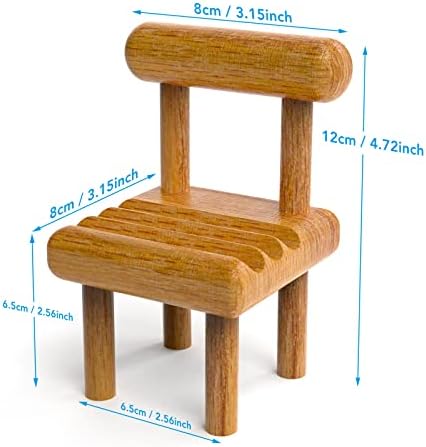 Belinkon Slatka mini stolica Držač telefona, potpuno sastavljena drvena stočna stola, kompatibilna sa pametnim telefonom, kućom, jastukom, prekidačem, tabletom, e-čitačima, svi telefonima - 2 pakovanja