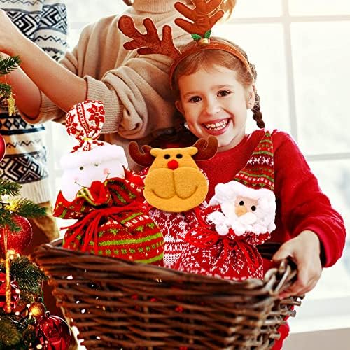 Hanaiette božićna ukras poklon torba sa crtežom božićne torbe božićne torbe za božićne torbe Xmas Jute torbe za božićne zalihe favorita