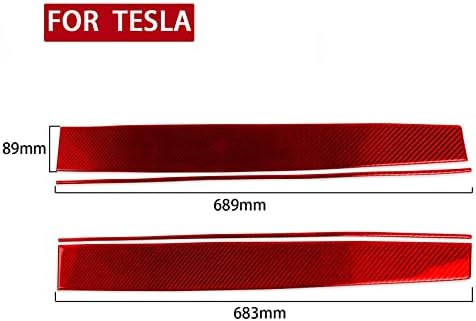 Finmokal 4pcs Center konzola nadzorna ploča crvena ugljična vlakna za Tesla Model 3 Y 2017-2022