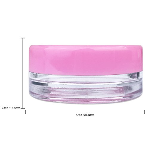 BeautiCom 3G / 3ml okrugle tegle sa ružičastim poklopcem za piling za piling, ulja, toner, salvere, kreme, losioni, uzorci šminke, balzama usana - BPA
