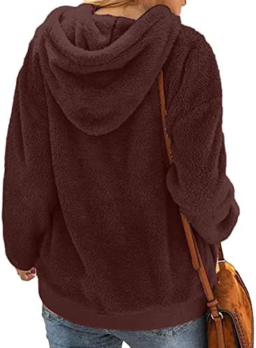 Dukseri s kapuljačom s kapuljačom za žene duk duge rukave duksere, ležerne džemper od flisa sa vrhovima pulovera Kanga džepa