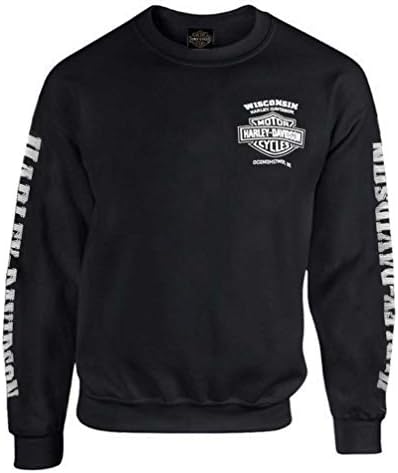 Harley-Davidson Muška gromobrana Crest Fleece pulover Duks, crna
