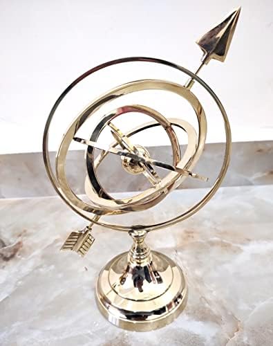 Vilal Nautika 3 komada Boje Zlatna i smeđa, 12-inčni veliki armilarni sfer Globe Stolni dekor i poklon