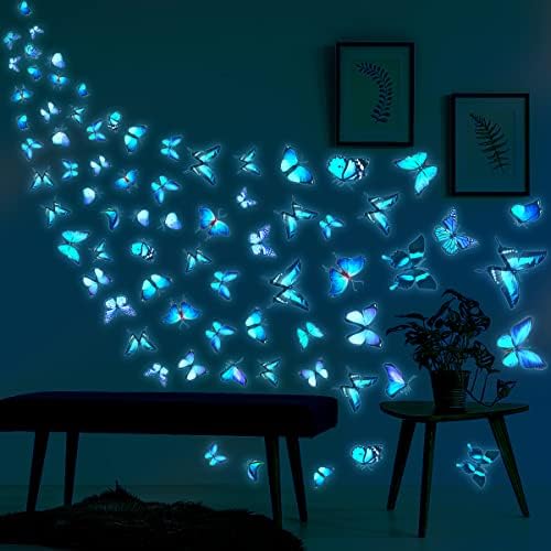 Sjaj u tamnom leptirskom zidu dekor svjetlucave leptir zidne naljepnice Šareni zidni umjetnički leptir