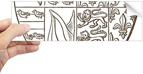 Diathinker crno bijeli umjetnički štit lav ilustracija uzorak pravokutnik naljepnica odbojnika naljepnica