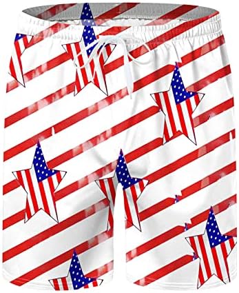 4. jula muške kratke hlače Ležerne ljetne plaže Američka zastava Odštampana ljetna plaža kratke hlače