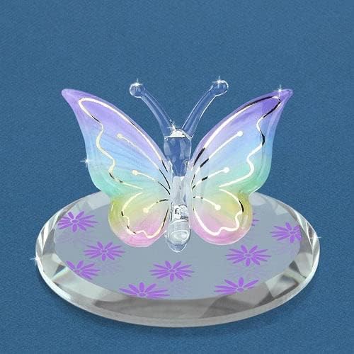Staklena baruna leptir figurica - Lavanda Rainbow