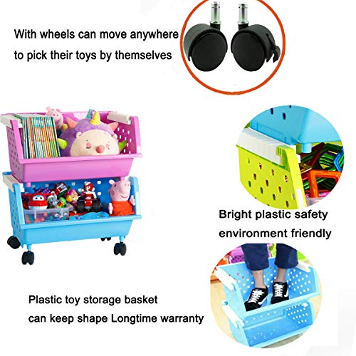 MAGDESIGNER Toys Storage Organizator kante korpe sa točkovima za decu mogu da se kreću svuda velike