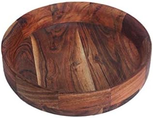 KAIZEN CASA Drvena zdjela za posluživanje okruglog oblika za voće, desertna posuda za pladanj posude Kuhinja,