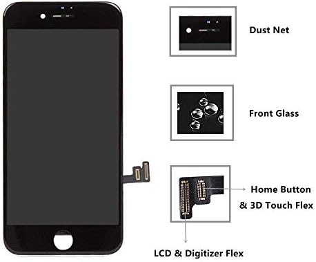 za zamjenu ekrana iPhonea 7 Plus LCD digitalizator sa ekranom osetljivim na dodir sa senzorom blizine, zvučnikom za uši, prednjom kamerom i besplatnim alatima za popravku