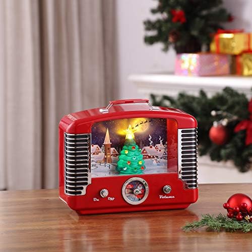 G. Božić Vintage Sjeverni Pol Radio Holiday Jukebox Dekoracija Muzička Kutija, 12 Inča, Božićno Drvo
