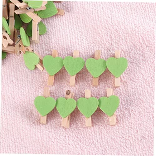 STOBOK 100pcs u obliku Heart Clips Decor šarene dekorativne Mini držač dan klinovi DIY Partygreen