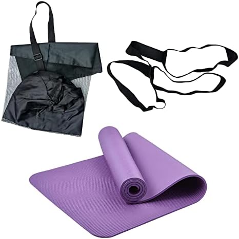 SM SunniMix prostirka za jogu visoke gustine sa torbom za odlaganje jastuka za podršku lakta za fitnes za vežbanje za dom, teretanu, gimnastiku, istezanje, trening, ples