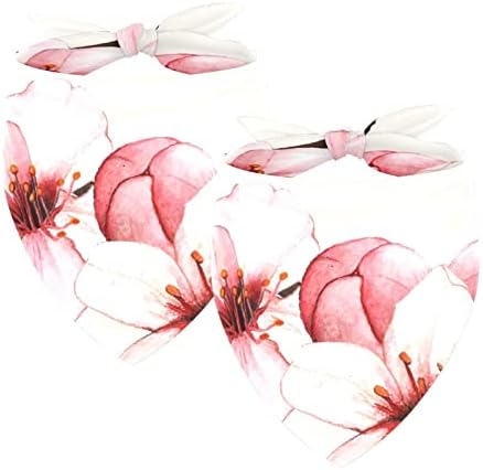 2 Pack Bandana Ink Cherry cvjetovi cvijeće Print PET šal Podesivi trokut Bibs Kerchief Pas Pribor za
