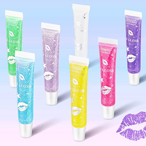 COKOHAPPY Holographic Glitter Lip Gloss Set-7 pakovanja različitih boja voćnih ukusa kozmetika razred