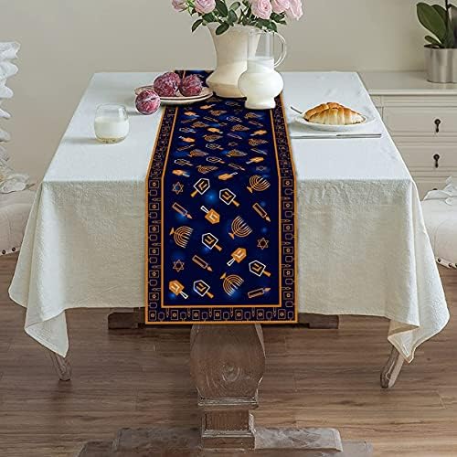Vohado Hanukkah Jevrejski trkač stola Maccabees Menorah Dreidel zvijezda Davida kuhinja blagovaona Home seoska