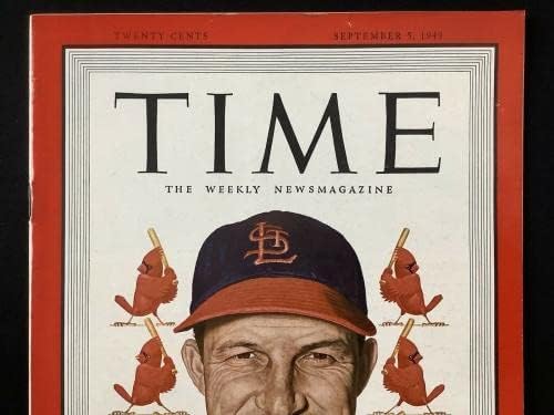 Stan Musial potpisan časopis Time 9 / 5 / 49 Cardinals autogram HOF WSC JSA-MLB magazini sa autogramom