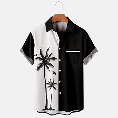 Havajska majica za muškarce casual majice s kratkim rukavima dolje majice Redovna fit rever ovratnik ljetne košulje