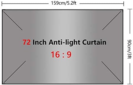 LIRUXUN 60/130 inčni prijenosni 16: 9 Zaslon projektora ANTI-Svjetlosni zavjese Home 3D digitalni projekcijski ekran za kućni kazalište