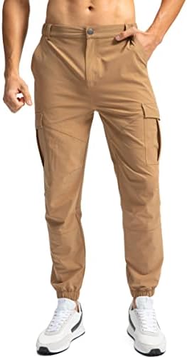 Ružičasti muški pantalone sa 7 džepova Slim Fit Stretch Joggers Golf Cargo Radne hlače za muškarce