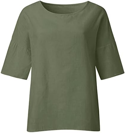 Labavi fit vrhovi za žene ljetne pamučne posteljine majice na vrhu casual labavi montiraju trendi tunika