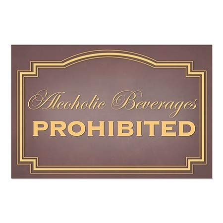 CGsignLab | Alkoholna pića zabranjena - klasična smeđa prozor Cling | 30 x20
