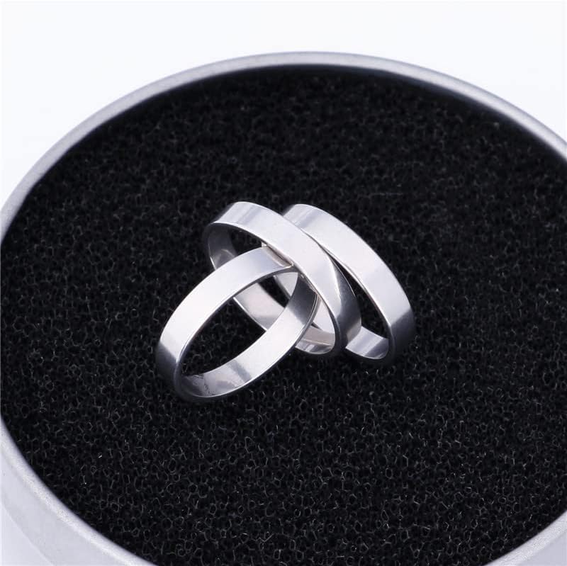 Koleso 316L 4mm prstenovi Tiny Band Ring za muškarce i žene modni srebrni rep prsten-48024