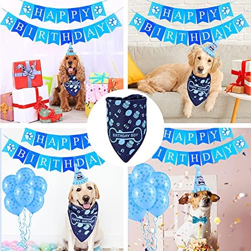LIGNEST 16 kom pas rođendan Party Supplies Set - pas rođendan Bandana Set sa pas rođendan