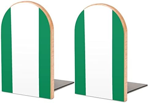 Drvena Bookends zastava Nigerije trendi dekorativni stalak za knjige za kućne i kancelarijske Police Set od 2