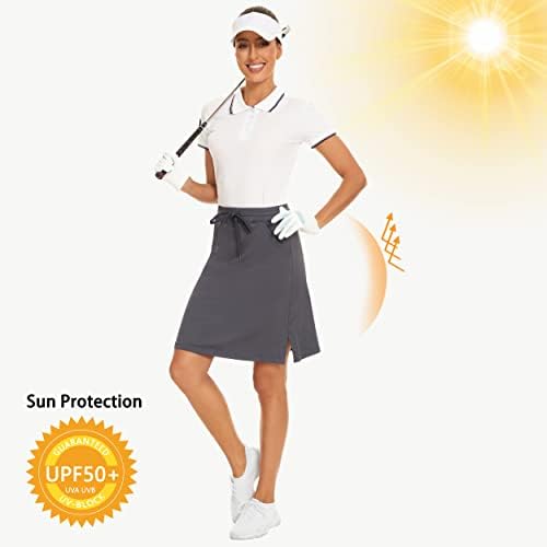 Moarol Ženska dužina koljena Skorts dugački golf skromno atletski povremeni tenis suknje za ljeto s džepovima UPF50 +