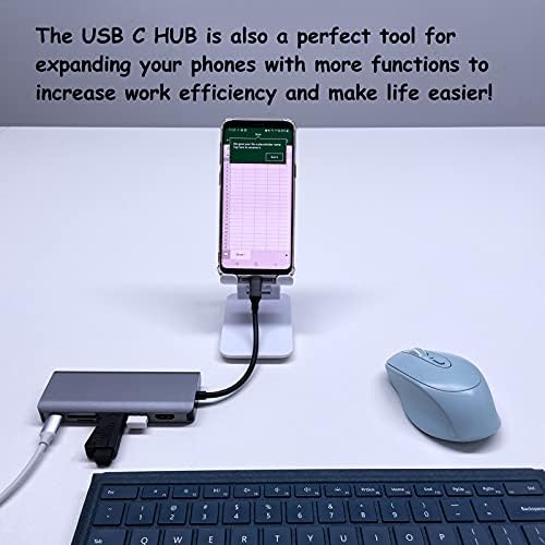 USB C Hub, Antiak 7 U 1 USB Tip C Adapter Mulitiport priključna stanica sa 4K HDMI, 87W PD Adapter za punjenje, 2 USB 3.0, SD/TF čitač, RJ45 Port kompatibilan sa USB-C prenosnim računarima i mobilnim telefonima