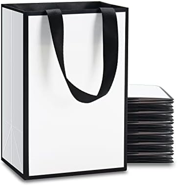 Mini poklon torbe, yaceyace 20pcs 5,25 x3,75 x8 crno-bijele poklon vrećice za vjenčanje poklon vrećice crno-bijele