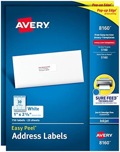Avery vizit karte za štampanje, Inkjet štampači, 400 kartica, 2 x 3.5, Clean Edge, teška kategorija