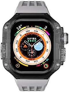 KQOO 49MM Modifikacijski komplet Case za Apple Watch 49mm Silikonski remen Transparentno Case Sport za iWatch serije Ultra 8