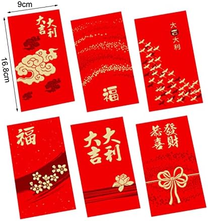6kom kineske crvene koverte godina Tiger Lucky Money crveni paket Hong Bao koverte sa srećnim